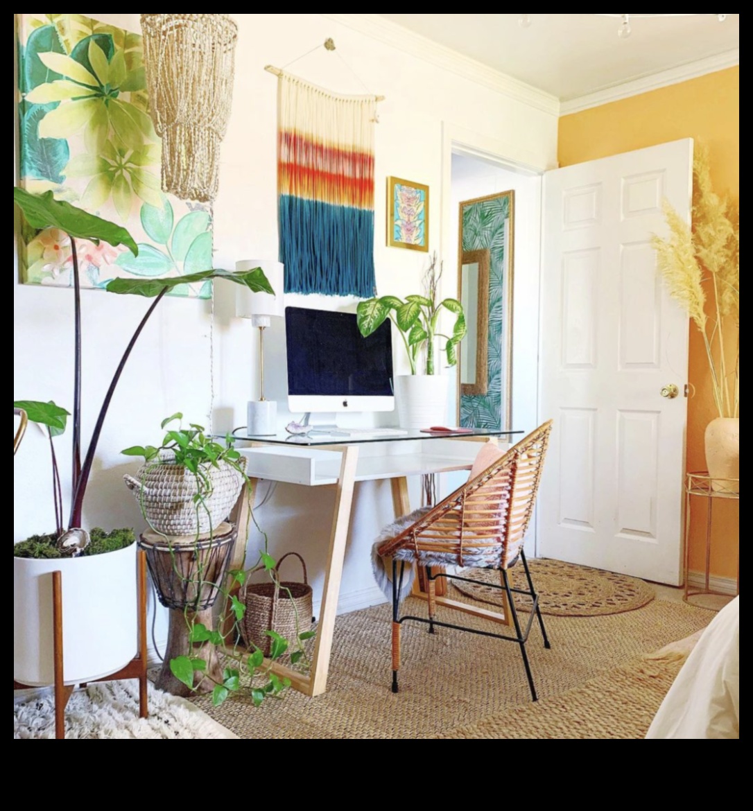 Boho Office Decor 5 דרכים להביא את האווירה הבוהמית לסביבת העבודה שלך 4 האם אתה יכול להציע רעיונות לעיצוב משרדי של Boho למשרד ביתי עם נגיעה גלובלית?