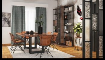 רעיונות לעיצוב חדר אוכל שיק תעשייתי